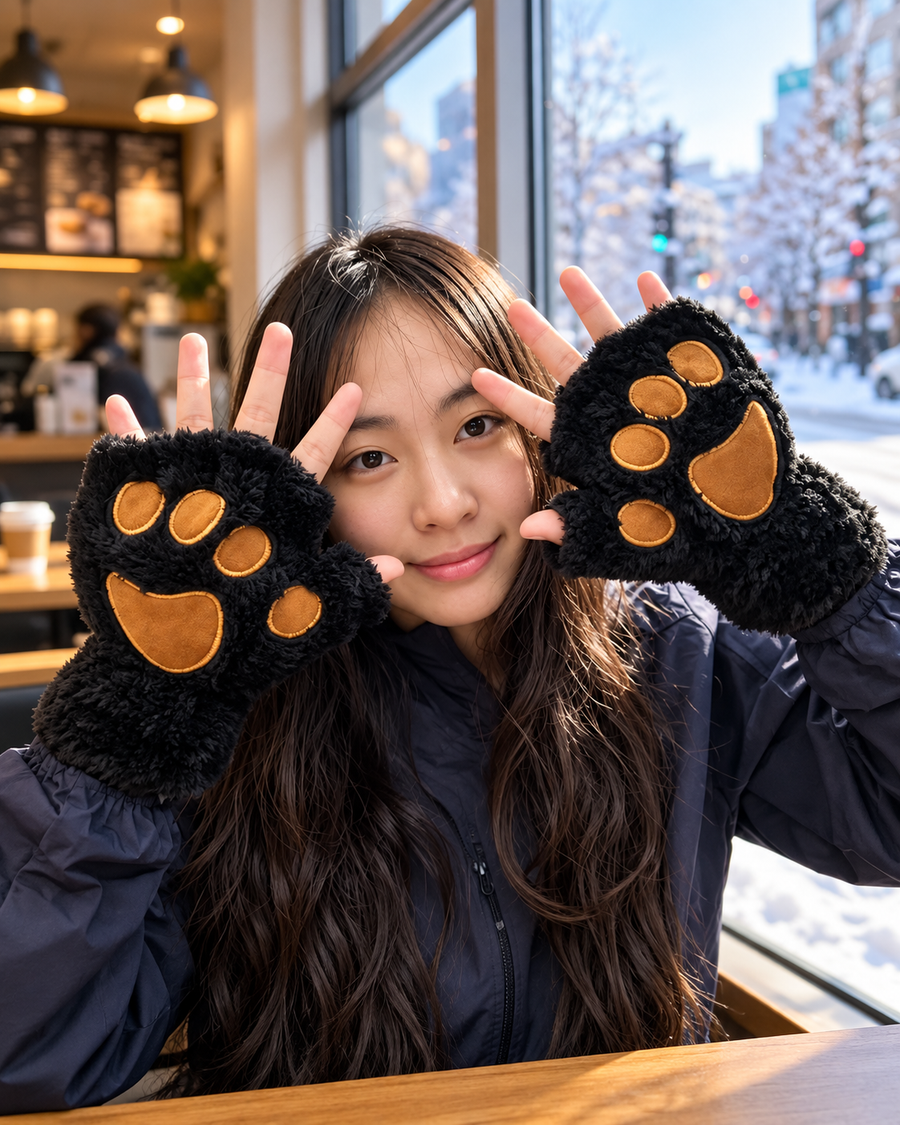 Stay Cozy & Cute: Why Plush Cat Paw Fingerless Gloves Are This Winter’s Must-Have Accessory