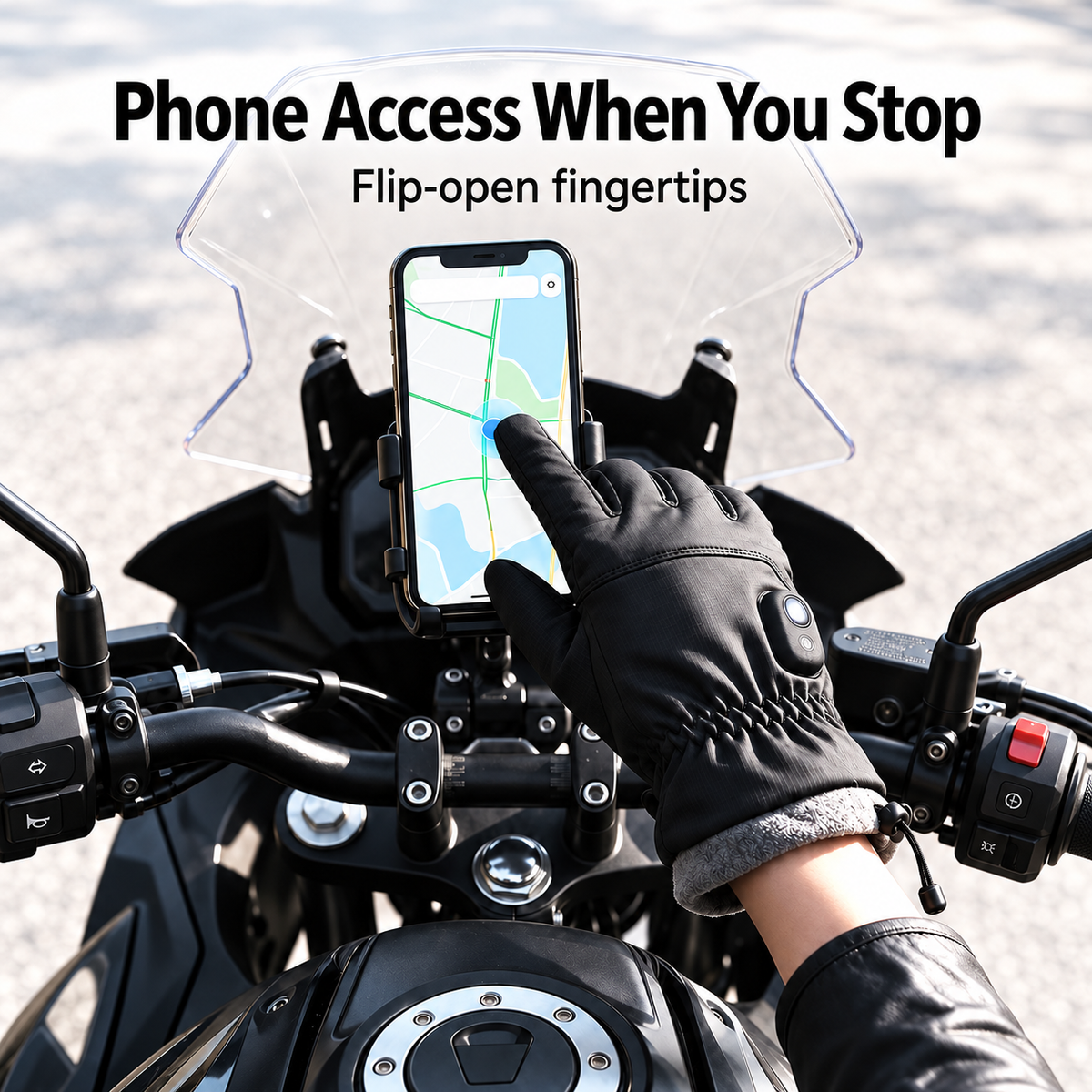 RideWarm Flip-Open Heated Gloves
