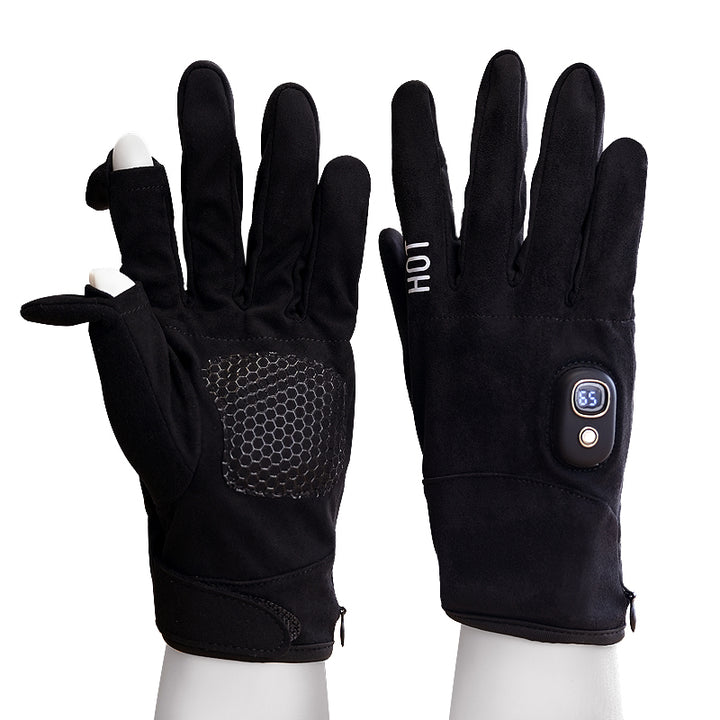 NimbleWarm Suede Convertible Heated Gloves